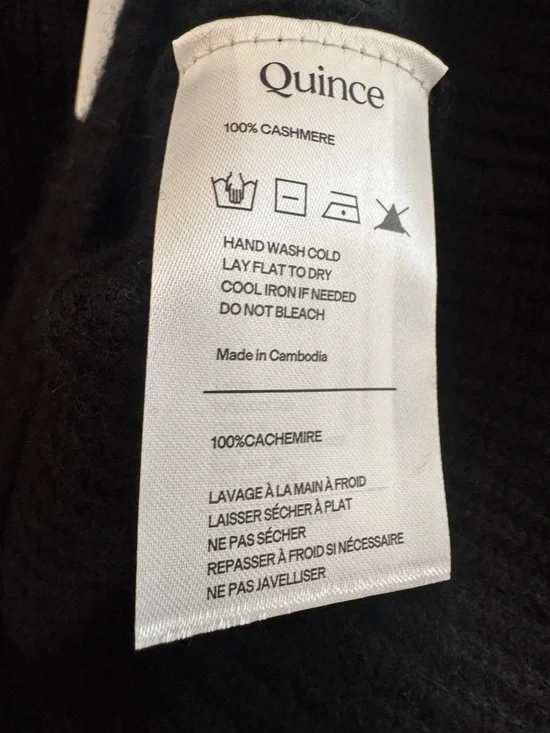 Quince NWT Cashmere Fisherman Quarter-Zip Sweater - Black (Size S) - Picture 4 of 7